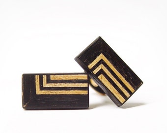 exclusive wooden cuff links for gentlemen, unique jewelry for men, limited accessories for bridegroom - mahoshiva k 2018-17