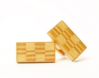 exclusive wooden cuff links for gentlemen, unique jewelry for men, limited accessories for bridegroom - mahoshiva k 2017-46