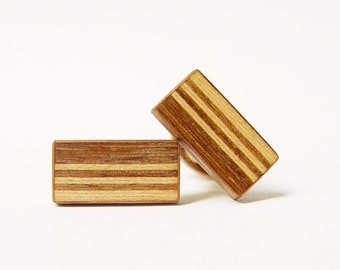 exclusive wooden cuff links for gentlemen, unique jewelry for men, limited accessories for bridegroom - mahoshiva k 2017-13