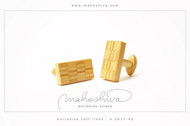 wooden cuff links wood alder maple handmade unique exclusive limited jewelry mahoshiva k 2017-42