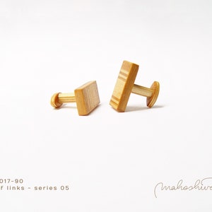 exclusive wooden cuff links for gentlemen, unique jewelry for men, limited accessories for bridegroom mahoshiva k 2017-90 image 3