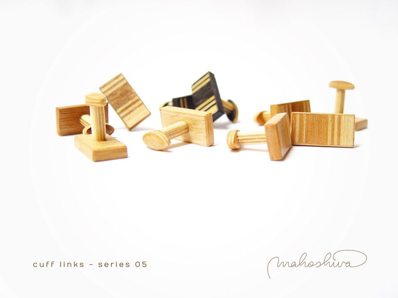 exclusive wooden cuff links for gentlemen, unique jewelry for men, limited accessories for bridegroom mahoshiva k 2017-90 image 8