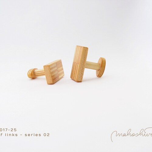 Exclusive wooden cuff links for gentlemen, unique jewelry for men, limited accessories for bridegroom shops - mahoshiva k 2017-25