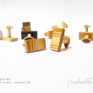 exclusive wooden cuff links for gentlemen, unique jewelry for men, limited accessories for bridegroom mahoshiva k 2017-90 image 5