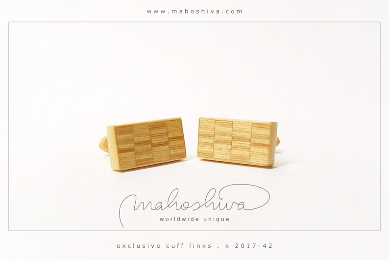 wooden cuff links wood alder maple handmade unique exclusive limited jewelry mahoshiva k 2017-42