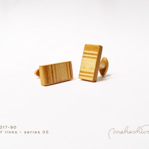 exclusive wooden cuff links for gentlemen, unique jewelry for men, limited accessories for bridegroom mahoshiva k 2017-90 image 2