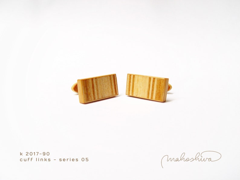 exclusive wooden cuff links for gentlemen, unique jewelry for men, limited accessories for bridegroom mahoshiva k 2017-90 image 4