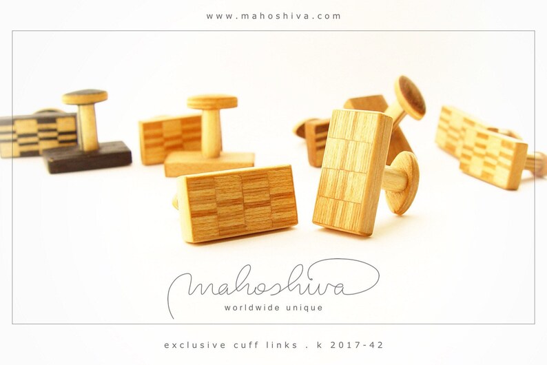 wooden cuff links wood alder maple handmade unique exclusive limited jewelry mahoshiva k 2017-42