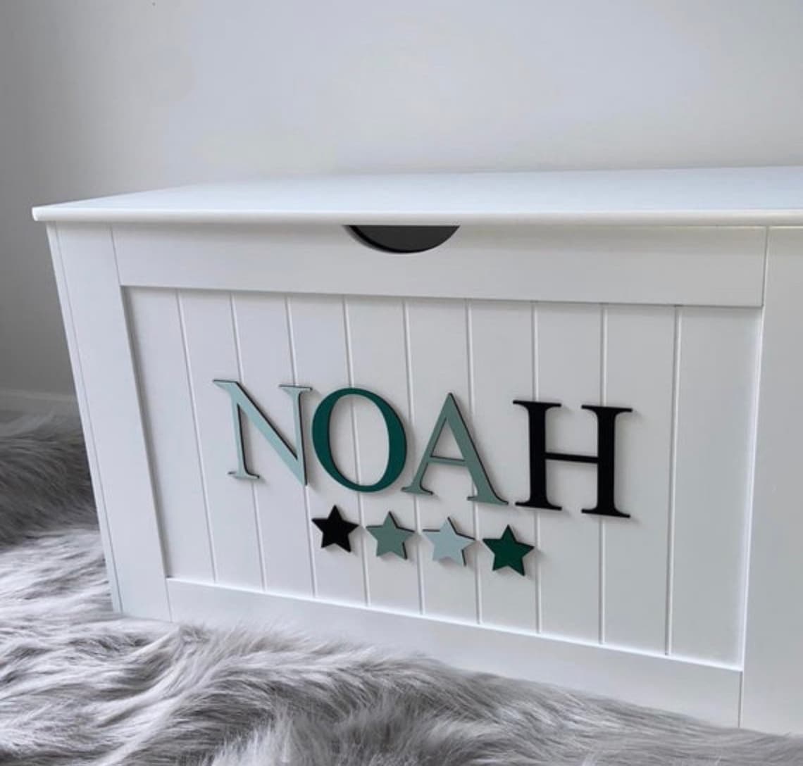 Personalised Toy Box Name & Embellishments. Pastel Name. Toy Etsy UK
