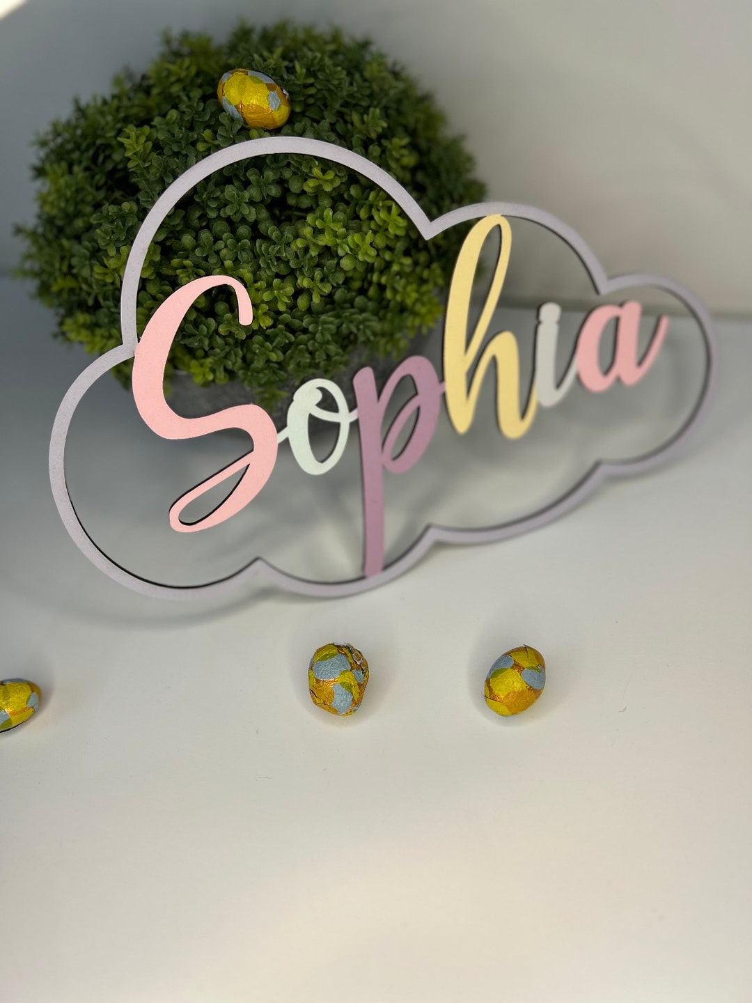 Cloud Name. Childrens Door Sign. Toy Box Name. Easter Name Etsy