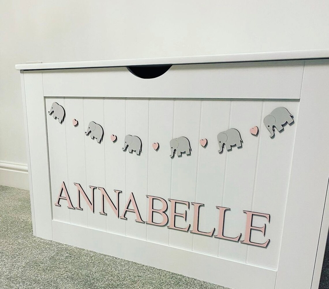 Personalised Toy Box Name & Embellishments. Pastel Name. Toy Etsy