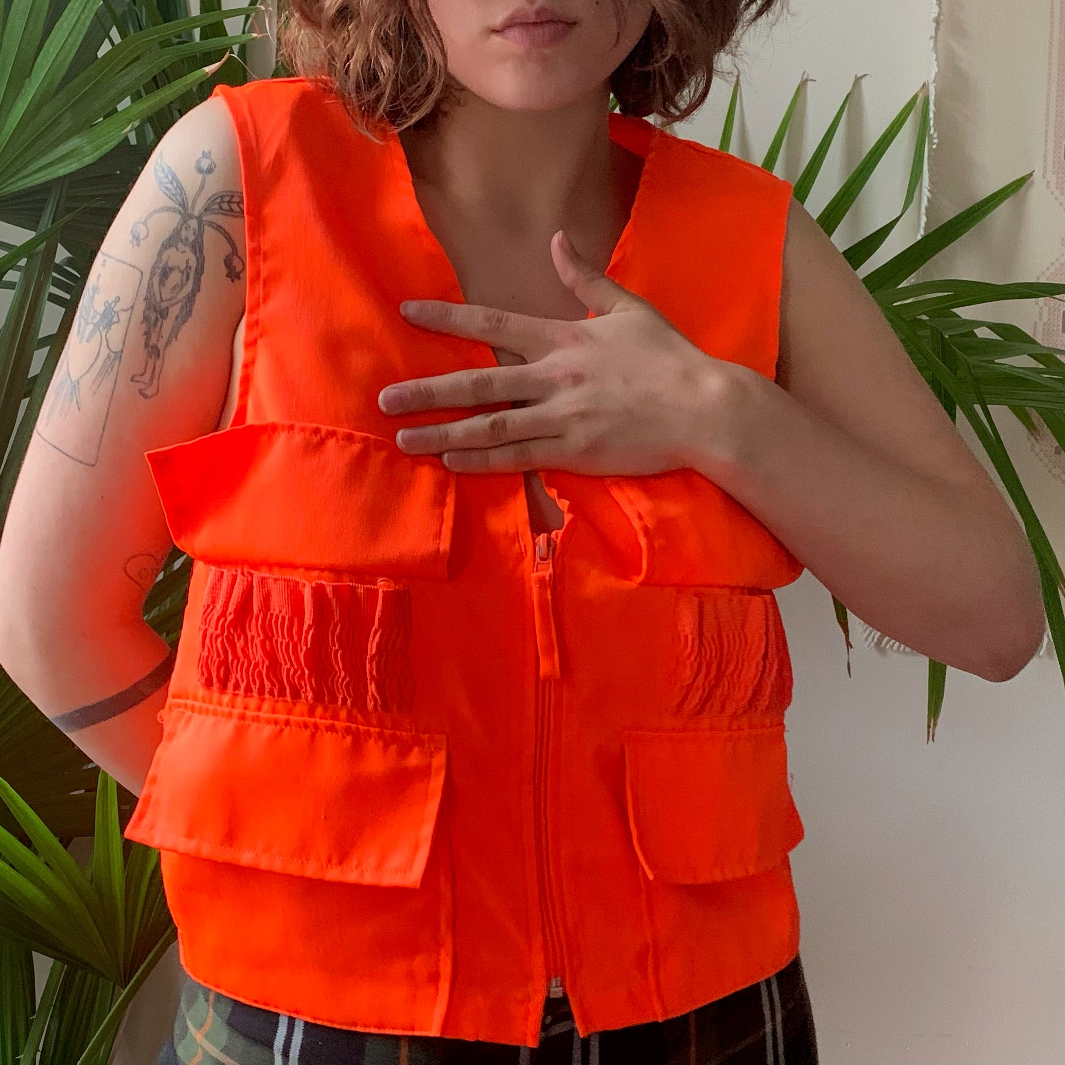 Bright hunting orange utility cargo vest. Etsy