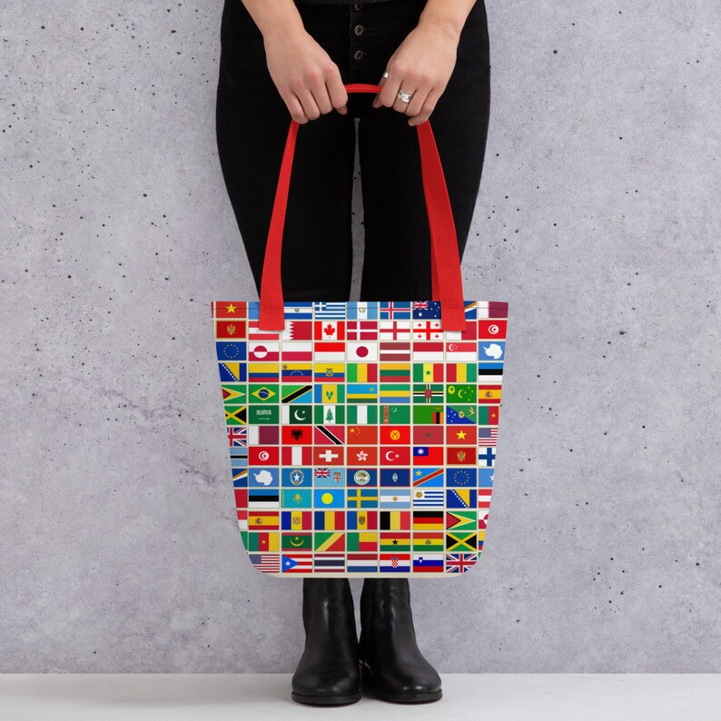 Flags of the Countries of the World, International Gift Tote Bag Etsy