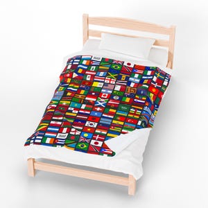 Bandiere dei paesi del mondo, coperta di peluche vellutata internazionale