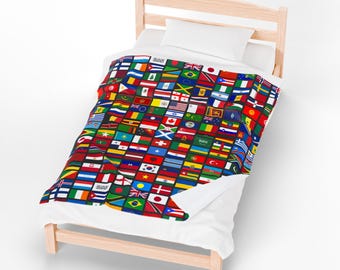 Flaggen der Länder der Welt, internationale Samt-Plüsch-Decke