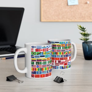 Drapeaux des pays du monde, Mug en céramique 11 oz Drapeaux