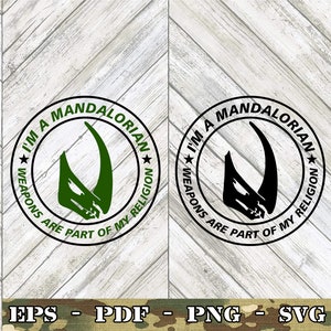 Las armas son mi religión Mudhorn SVG File Cricut Silhouette Glowforge Digital Descargar svg png eps pdf file Star Wars Grogu Baby Yoda Fett