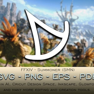 サモナー（SMN）SVGファイルCricut Silhouette Glowforge Digitalダウンロードsvg png eps pdfファイル形式任意の色FFXIVファイナルファンタジー