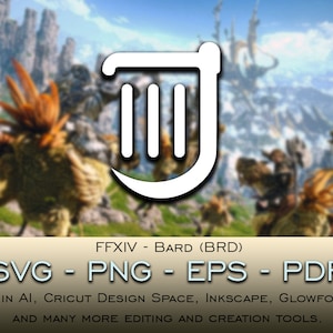 バード（BRD）SVGファイルCricutシルエットGlowforgeデジタルダウンロードsvg png eps pdfファイル形式任意の色FFXIVファイナルファンタジー