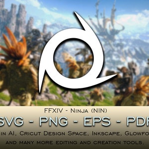 忍者（NIN）SVGファイル Cricut Silhouette Glowforge Digital ダウンロード svg png eps pdf ファイル形式 任意の色 FFXIV ファイナルファンタジー