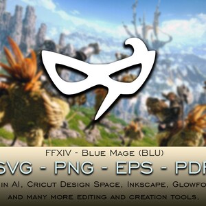 青魔道士（BLU）SVGファイル Cricut Silhouette Glowforge Digital ダウンロード svg png eps pdf ファイル形式 任意の色 FFXIV ファイナルファンタジー