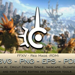 レッドメイジ（RDM）SVGファイル Cricut Silhouette Glowforge Digital ダウンロード svg png eps pdf ファイル形式 任意の色 FFXIV ファイナルファンタジー