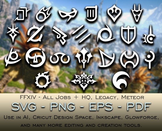 All Final Fantasy Xiv Job Symbols Plus Extras Svg File Cricut Etsy