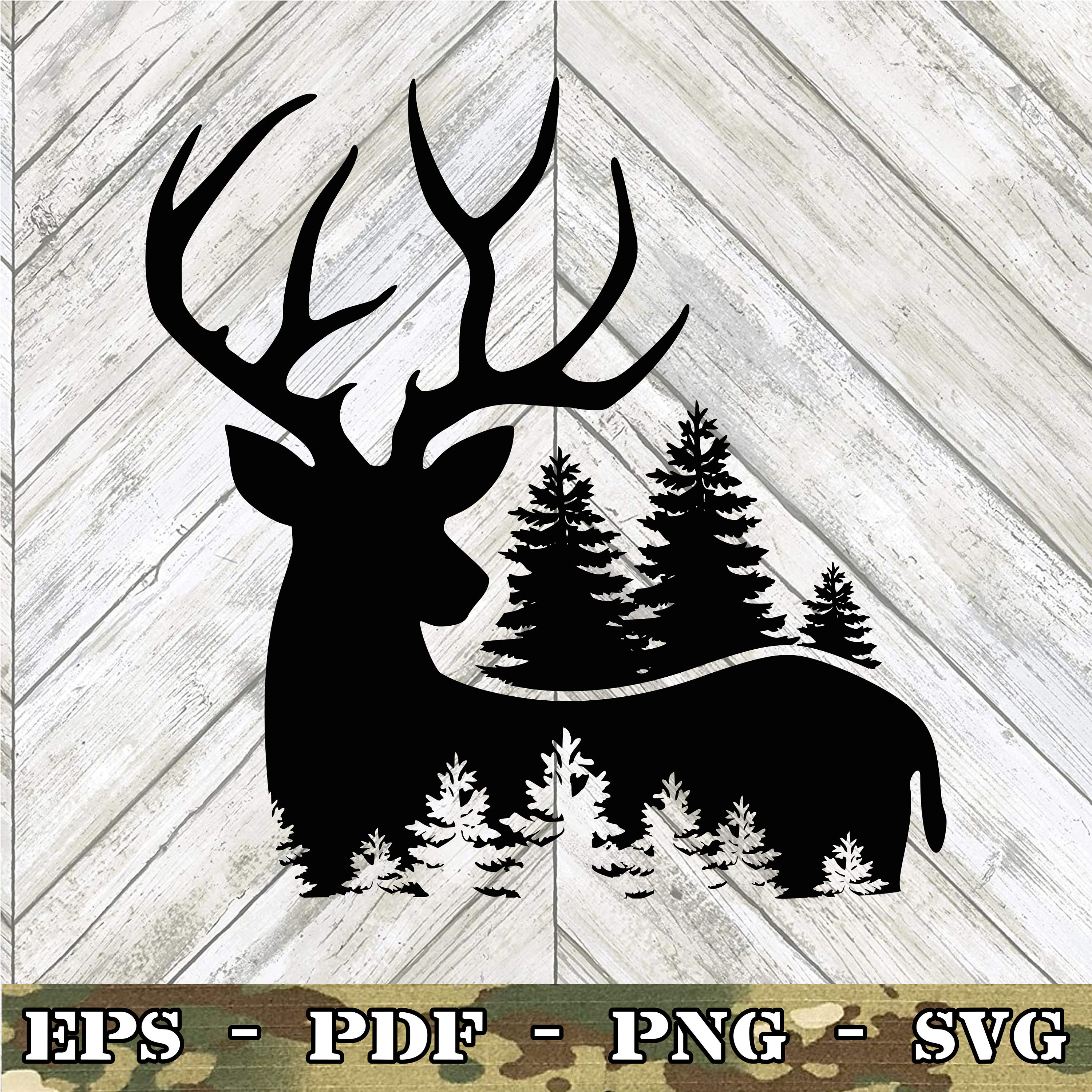 Deer Scenery Cut Out SVG File Cricut Silhouette Glowforge  Etsy