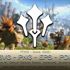 Sage (SGE) SVG ファイル Cricut Silhouette Glowforge Digital ダウンロード svg png eps pdf ファイル形式 任意の色 FFXIV ファイナルファンタジー