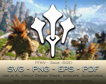 Sage (SGE) SVG File Cricut Silhouette Glowforge Digital Download svg png eps pdf file formats any color FFXIV Final Fantasy