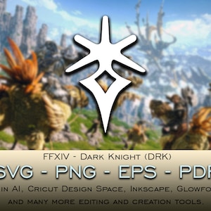 ダークナイト（DRK）SVGファイル Cricut Silhouette Glowforge Digital ダウンロード svg png eps pdf ファイル形式 任意の色 FFXIV ファイナルファンタジー