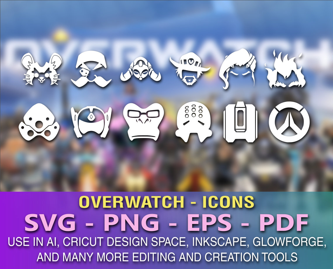 All Overwatch Character Icons SVG File Cricut Silhouette Glowforge ...