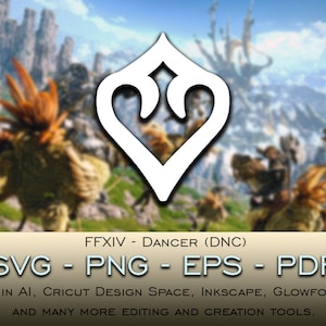 ダンサー（DNC）SVGファイル Cricut Silhouette Glowforge Digital ダウンロード svg png eps pdf ファイル形式 任意の色 FFXIV ファイナルファンタジー
