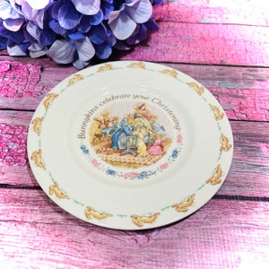 Bunnykins CELEBRATE CHRISTENING by Royal Doulton 8” Plate Childs Nursery China (0673)