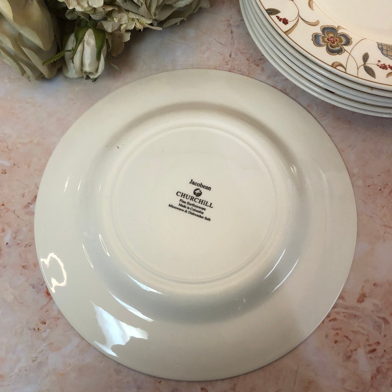 Churchill Jacobean DINNER Plate England Made Pink Florals Etsy