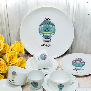 Demitasse CUP Small Espresso Size Hot Air Balloon LIMOGES de Paris Fine Bone China France