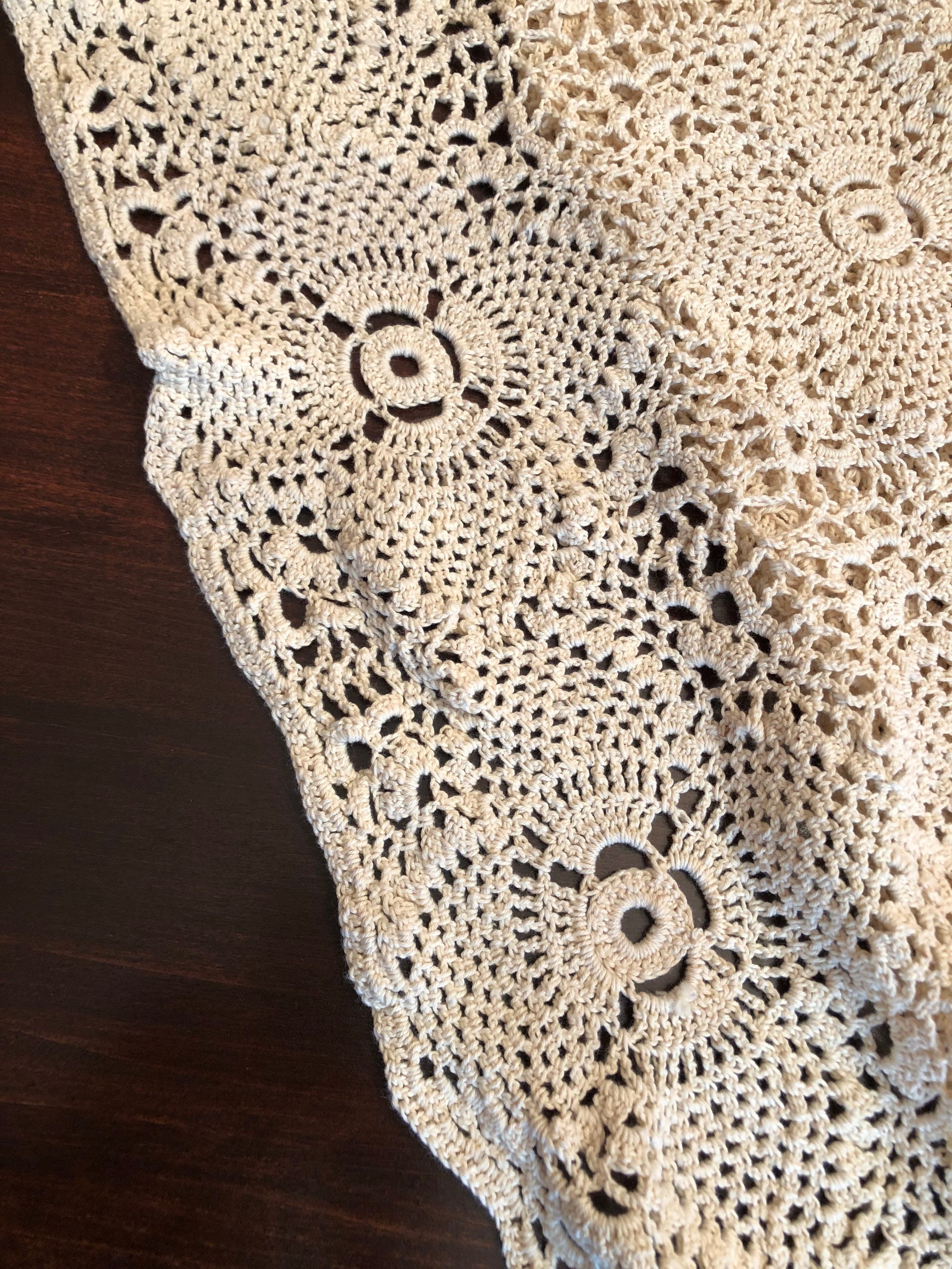78x 84 Rectangular Vintage Hand Crochet Lace Fancy | Etsy