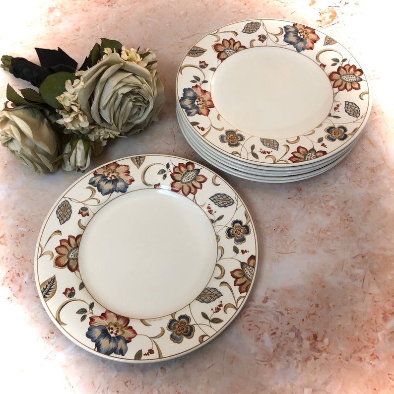 Churchill Jacobean Dinner Plates Set of 7 England Made Pink Etsy