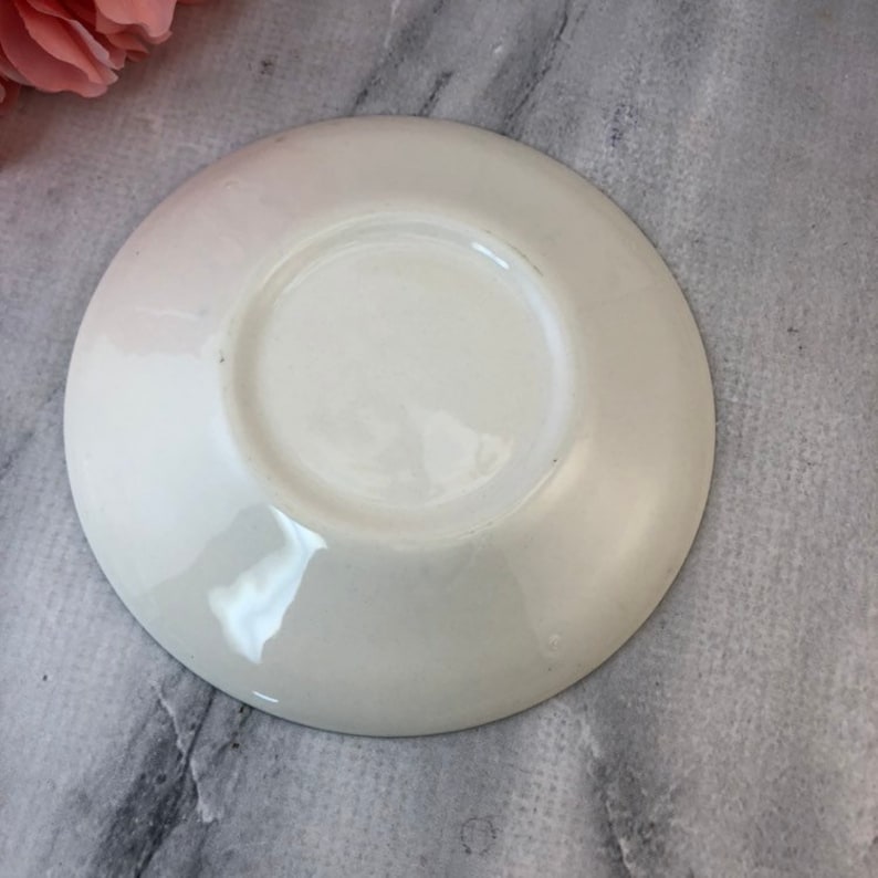 Colonial Homestead Orphan Saucer s Bucket Art by Royal China Co USA Made Green Lovely