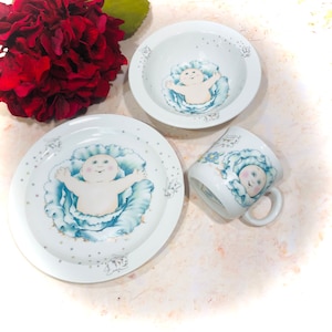 CABBAGE PATCH  Nursery Set Childs Mug Oatmeal Bowl and Sandwich Plate England Made by Royal Worcester
