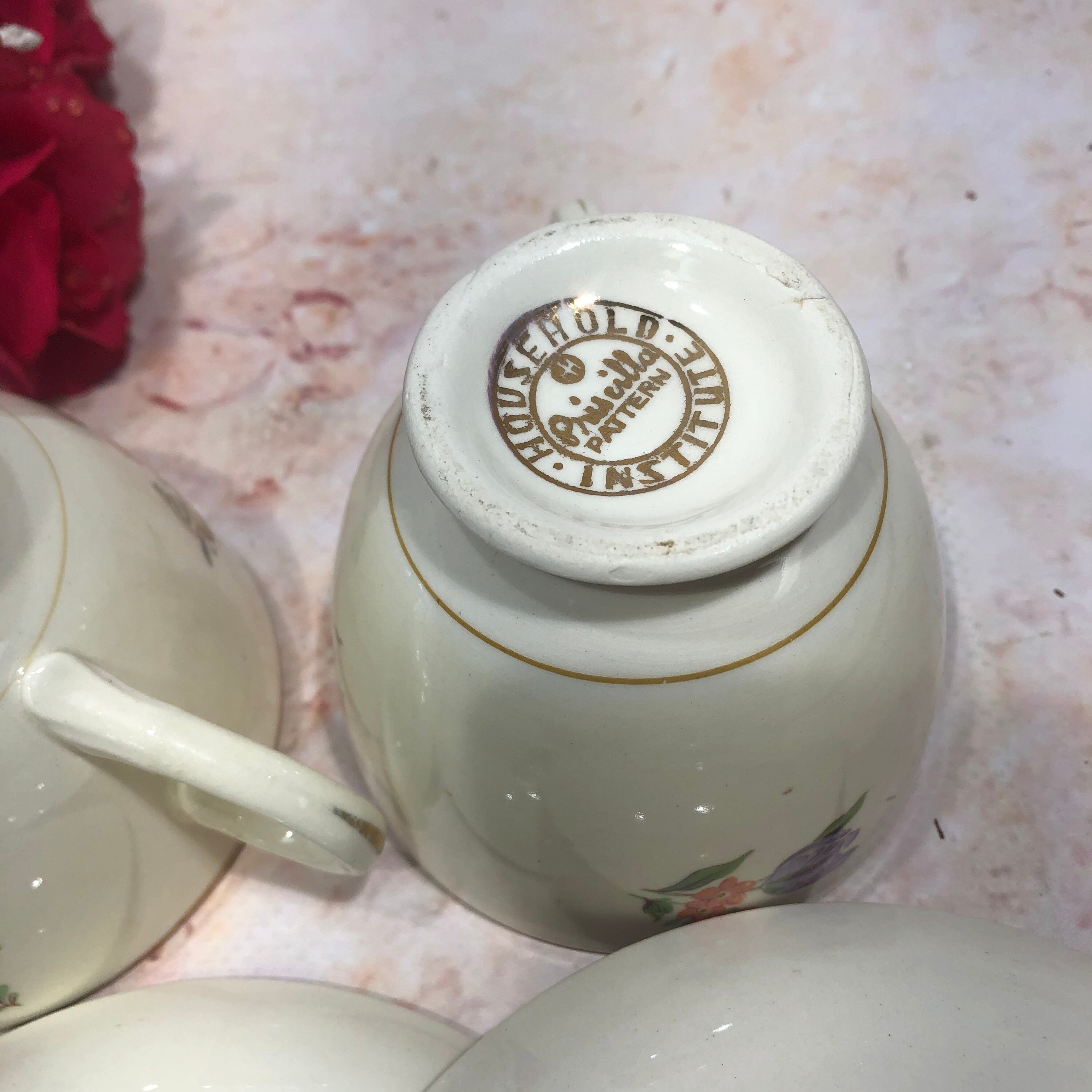 Set of Two Priscilla Tea Cups and Saucers USA 22KT Gold Trim Etsy