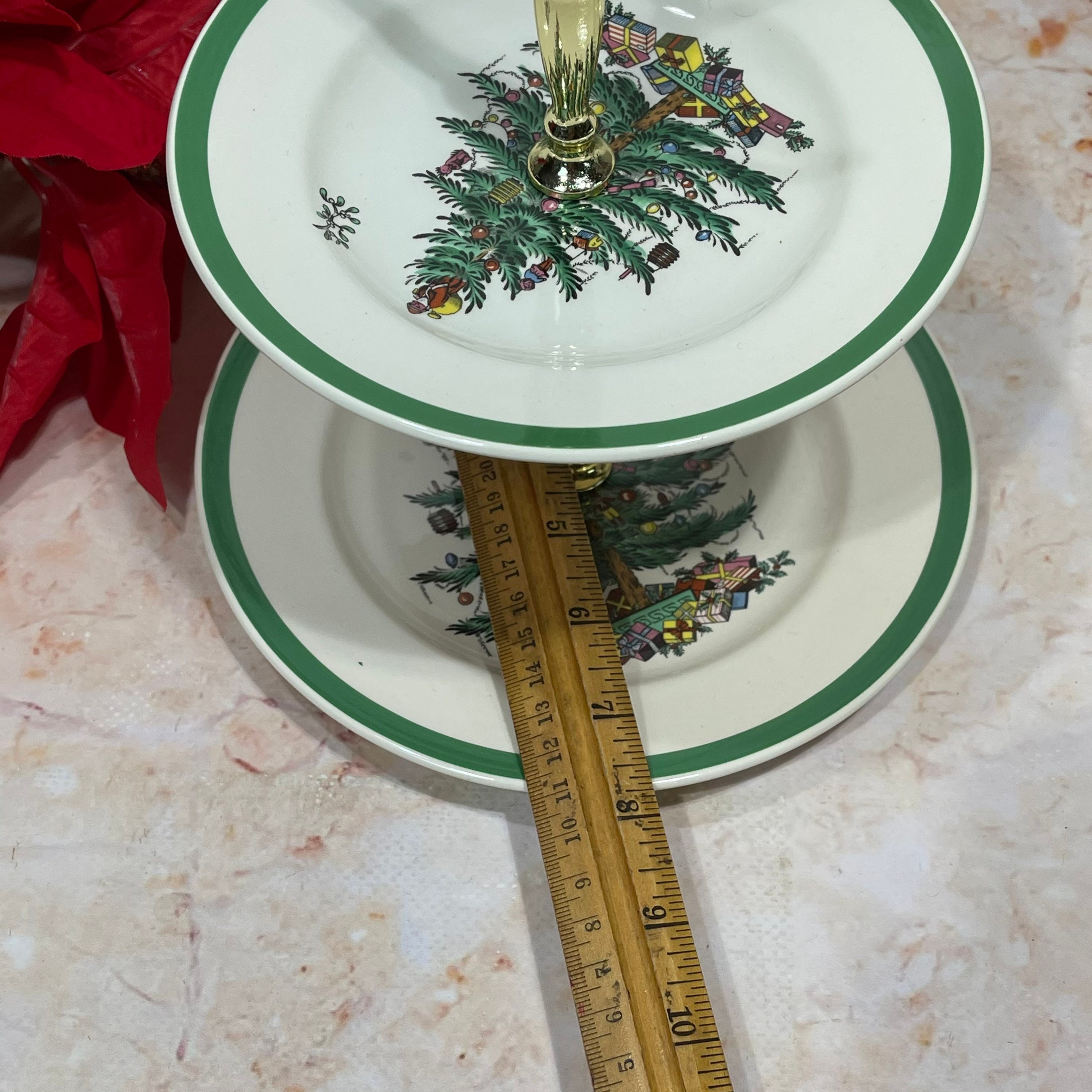 SPODE Christmas Tree Small 2 Tier Cake Stand Vintage England Etsy UK