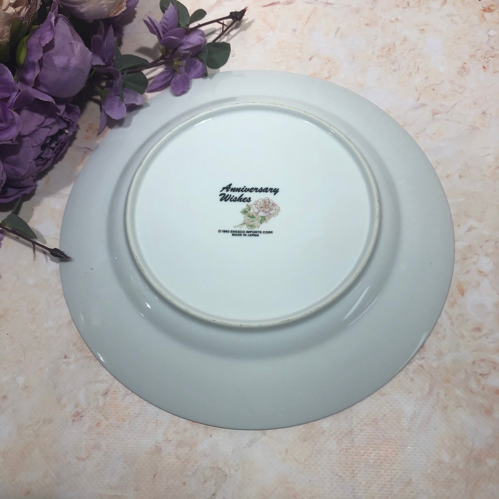 Enesco 40. Jahrestag Speiseteller Elfenbein und Gold Japan | Etsy