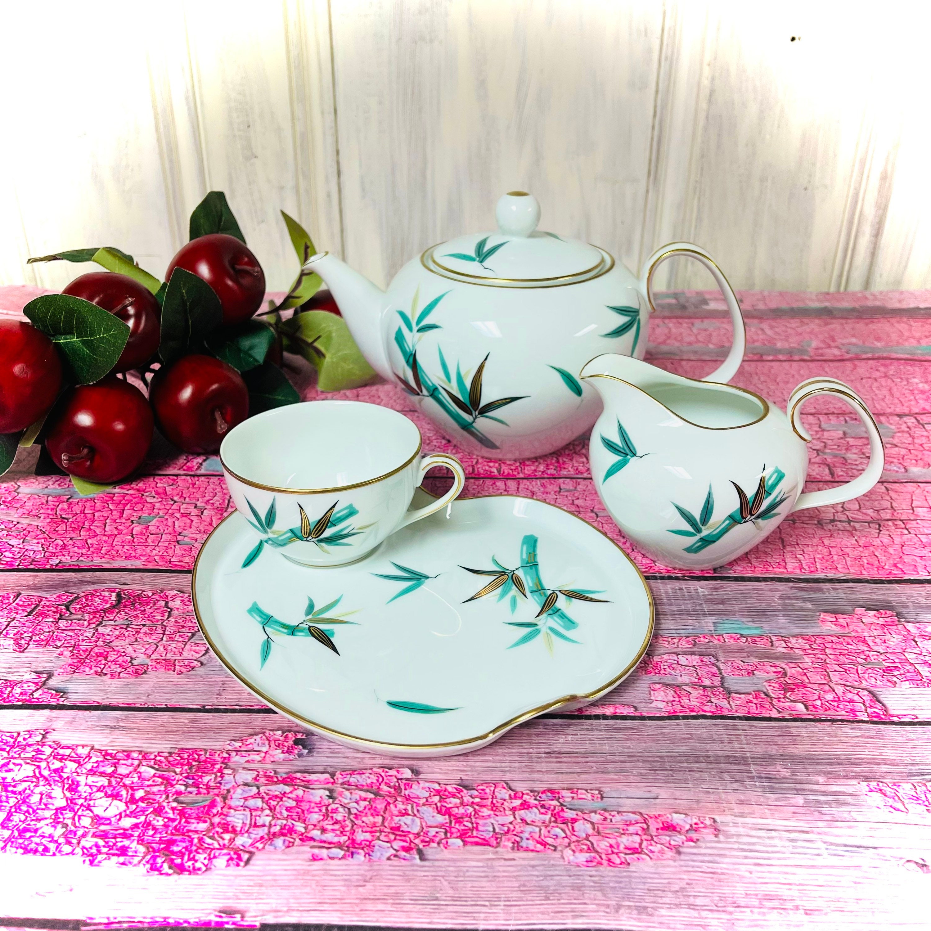 Noritake Bamboo #5540 OPEN STOCK Teapot Snack Plate Cup Noritake Bamboo #5540 OPEN STOCK Teapot Snack Plate Cup