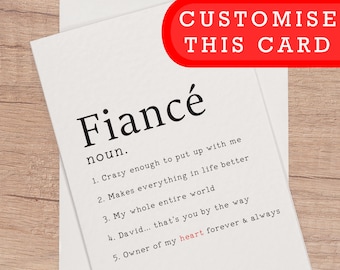 fiance birthday card etsy