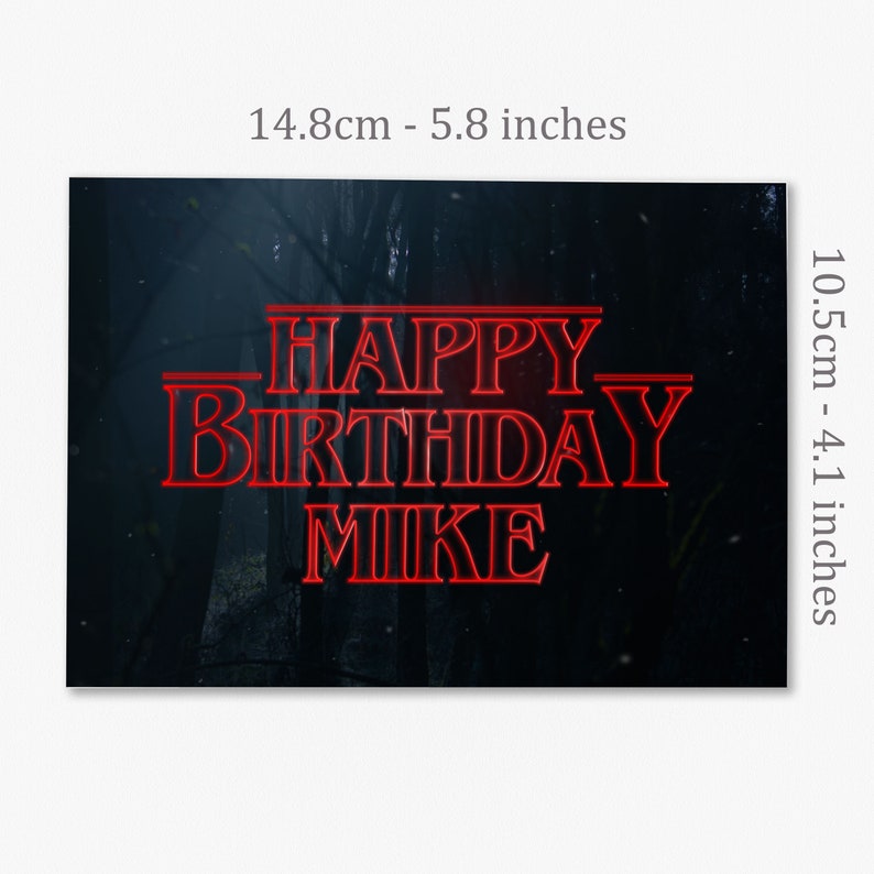Stranger Things Birthday Card Stranger Things Font Custom