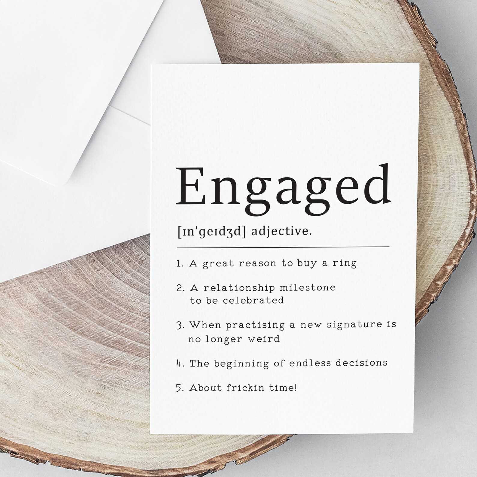Engagement Card Engaged Definition Card Couple engagement Etsy