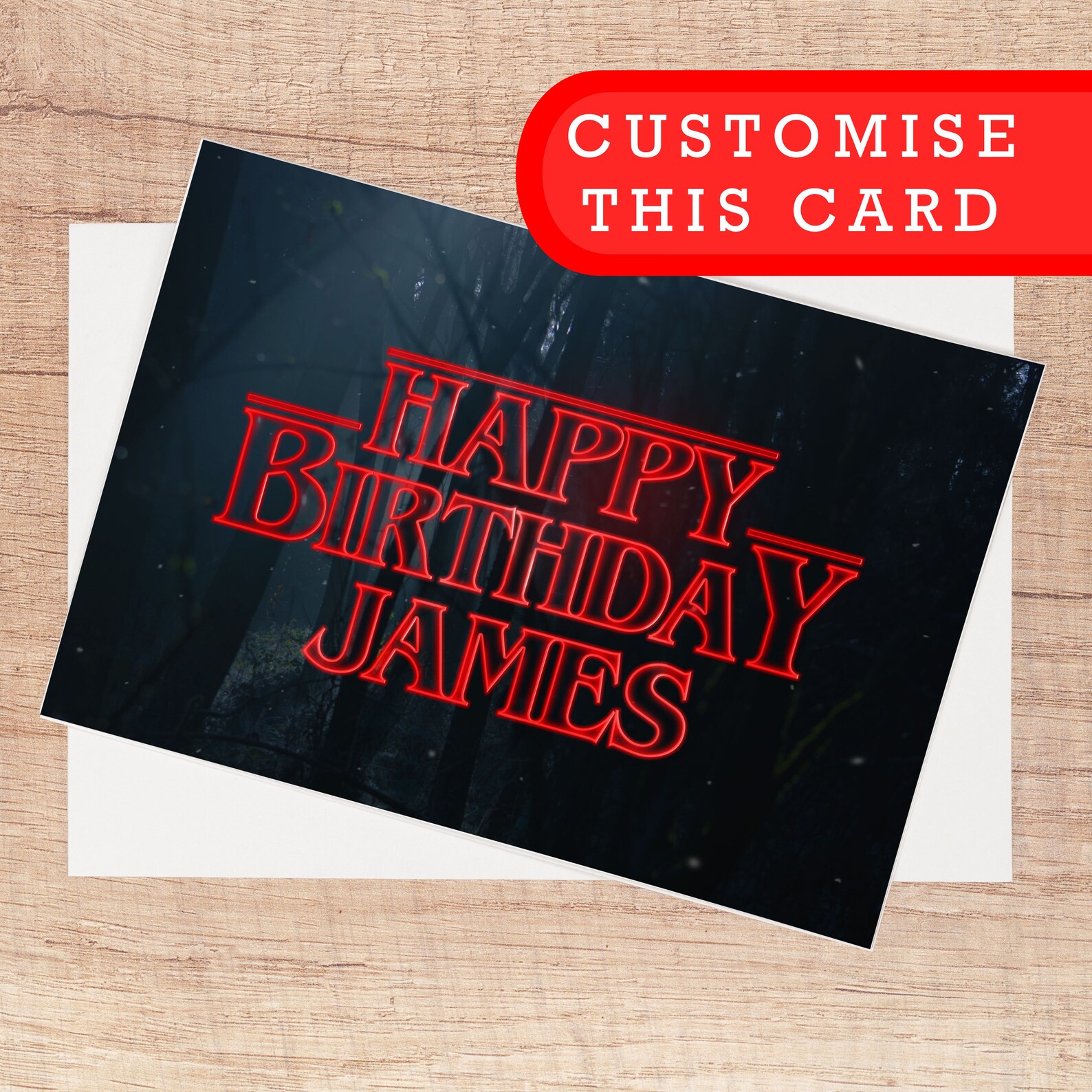 Stranger Things Birthday Card Stranger Things Font Custom - Etsy