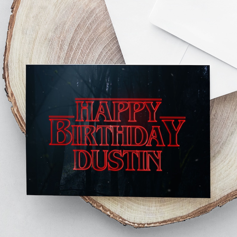 Stranger Things Birthday Card Stranger Things Font Custom | Etsy