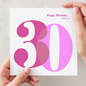 30th birthday card for him personalised 30th happy birthday etsy